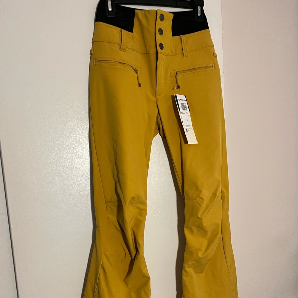 Roxy Rising High Snow Pants, Mustard Yellow, XS
